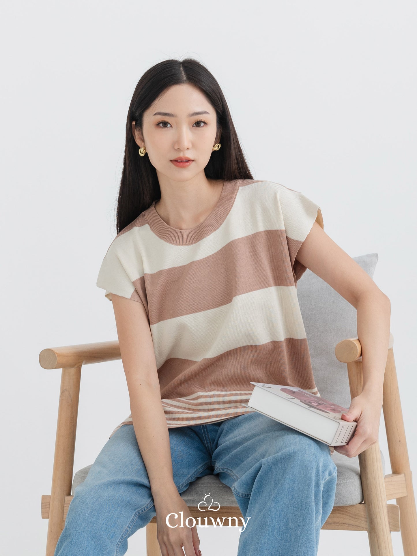 Cortes Stripes Knit Top - Mocca