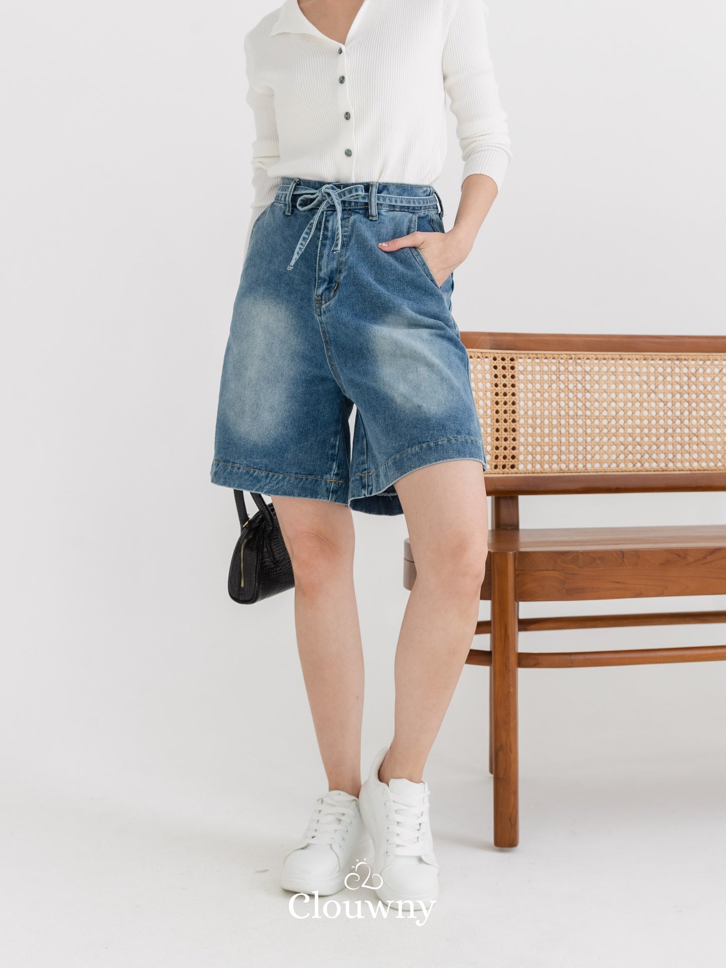 Rexa Midi Short Pants - Dark Blue