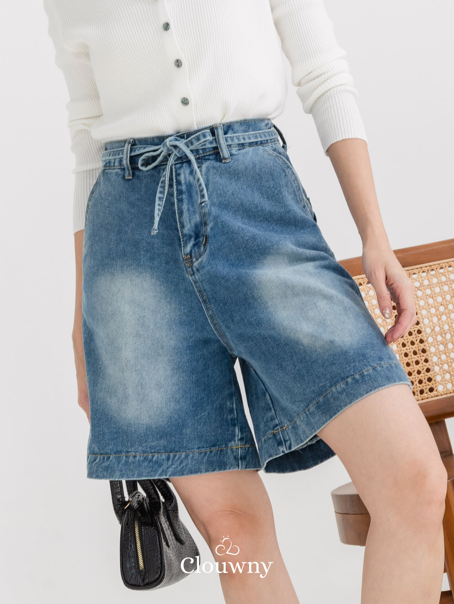 Rexa Midi Short Pants - Dark Blue