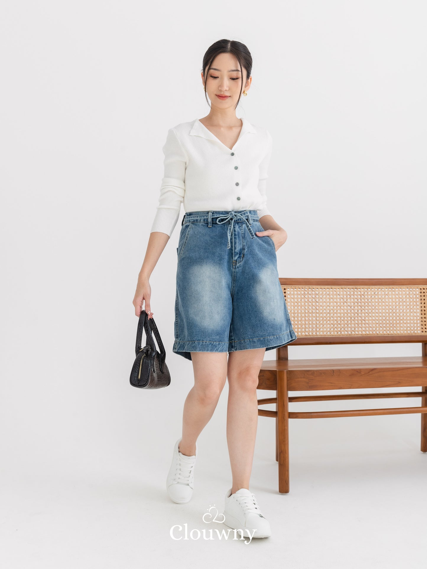 Rexa Midi Short Pants - Dark Blue