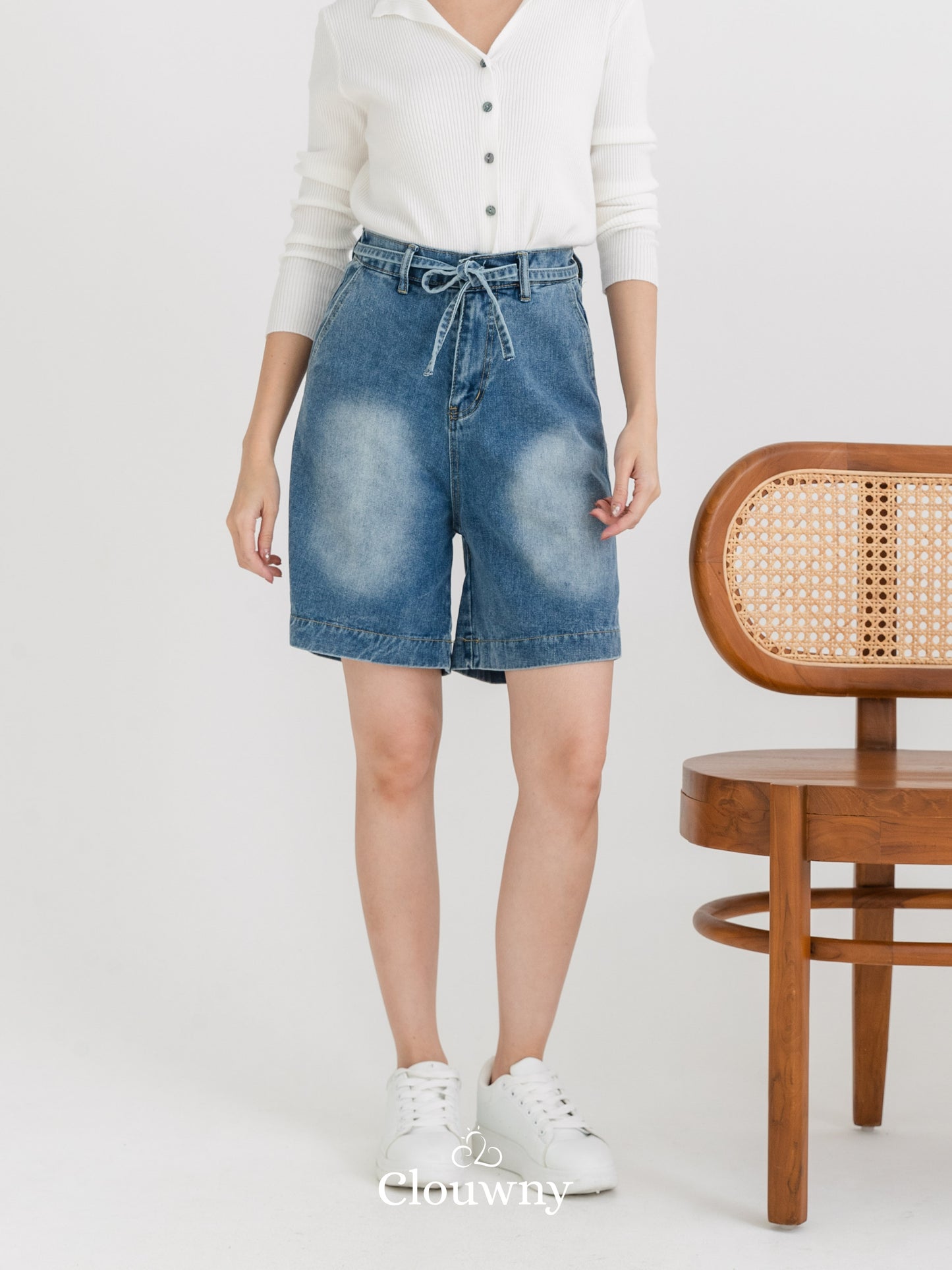 Rexa Midi Short Pants - Dark Blue