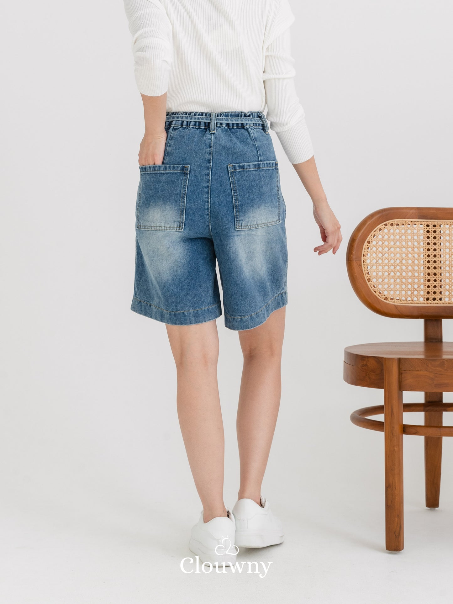 Rexa Midi Short Pants - Dark Blue