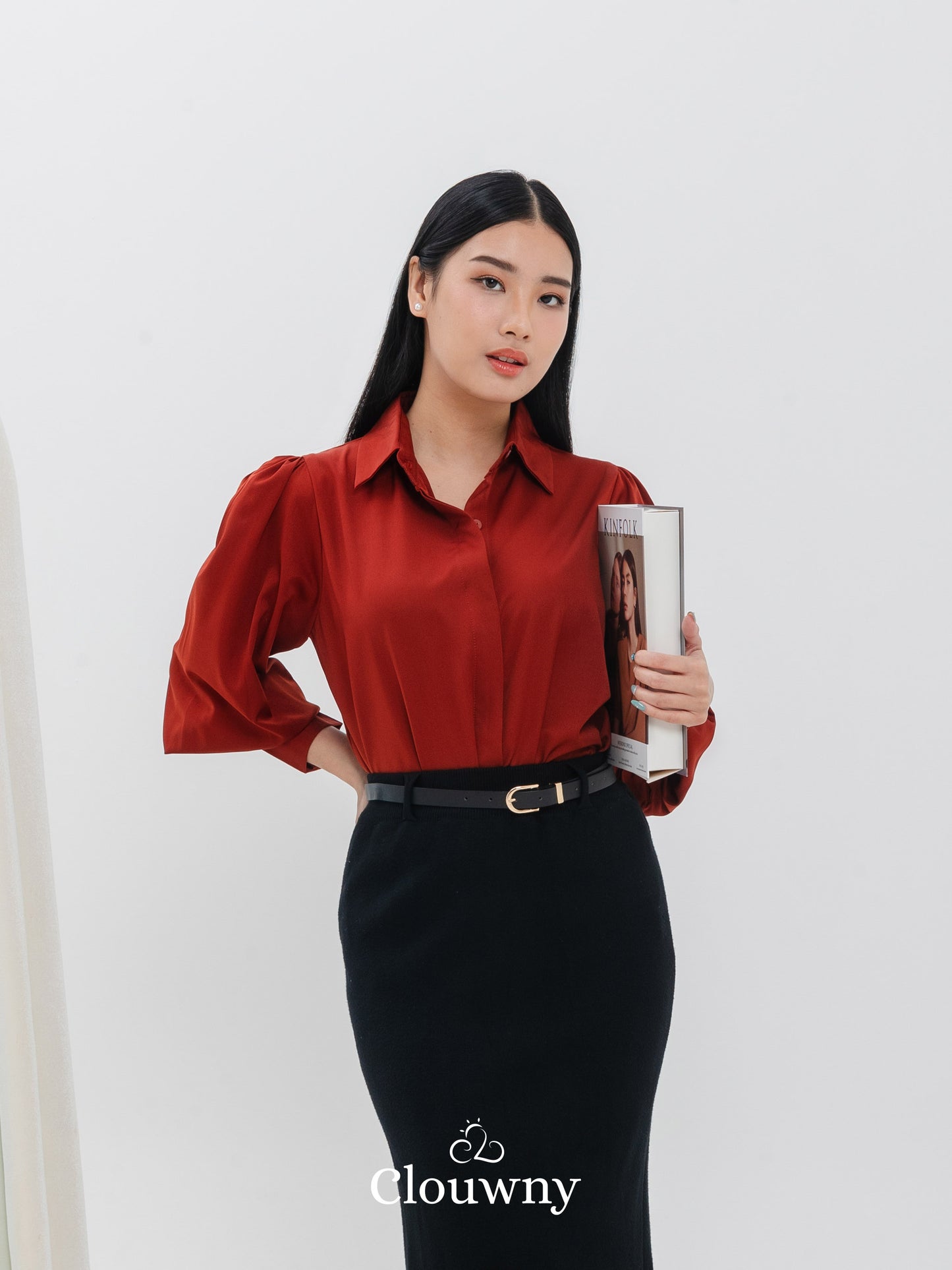 Shanika Shirt Longsleeve - Brick
