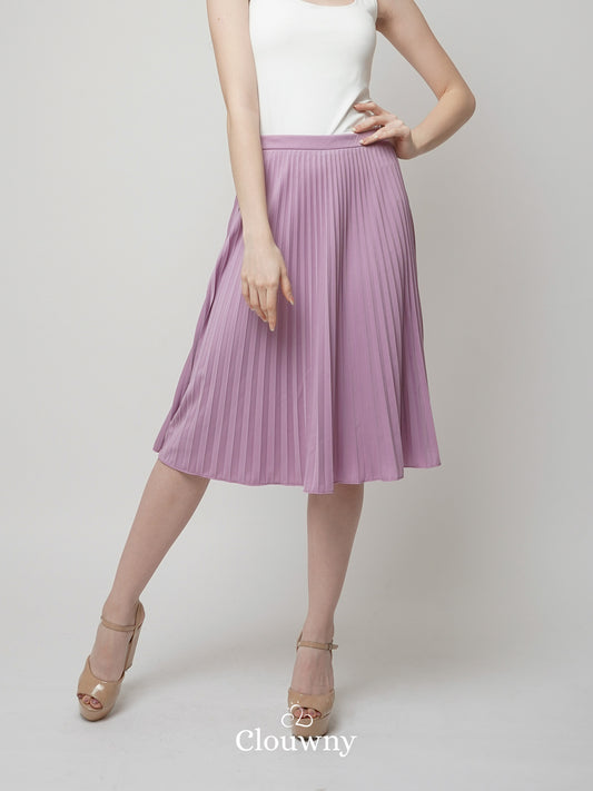 Vamos Midi Pleats Skirt - Lilac