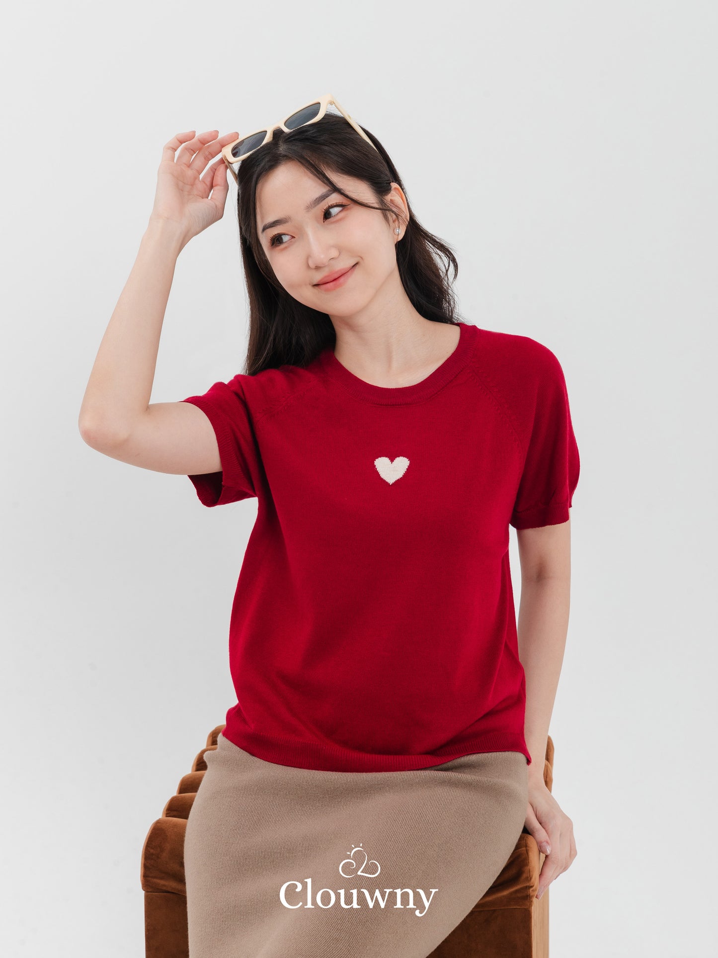 Sona Heart Top - Maroon