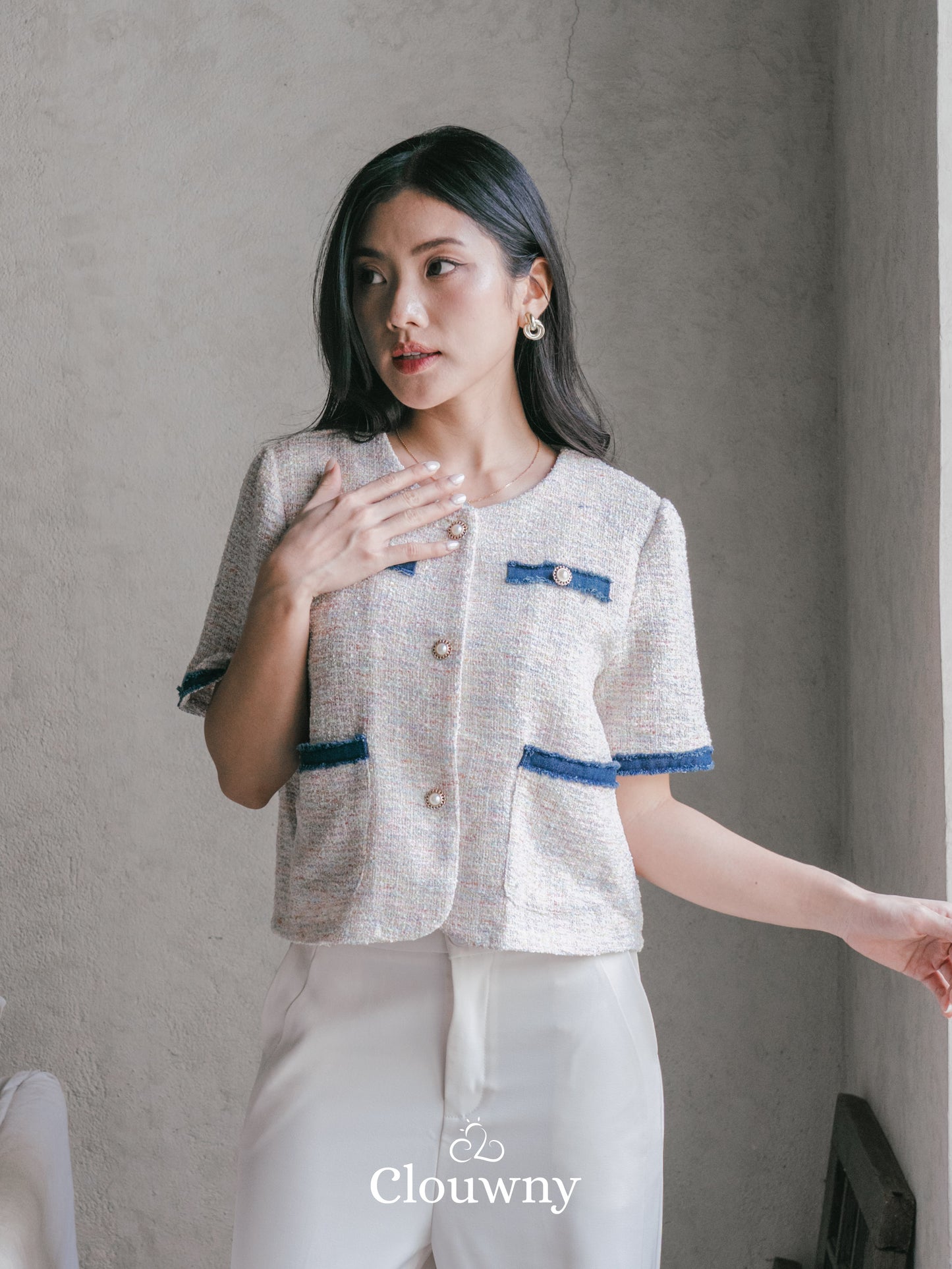 Brusel Tweed Top - Pink
