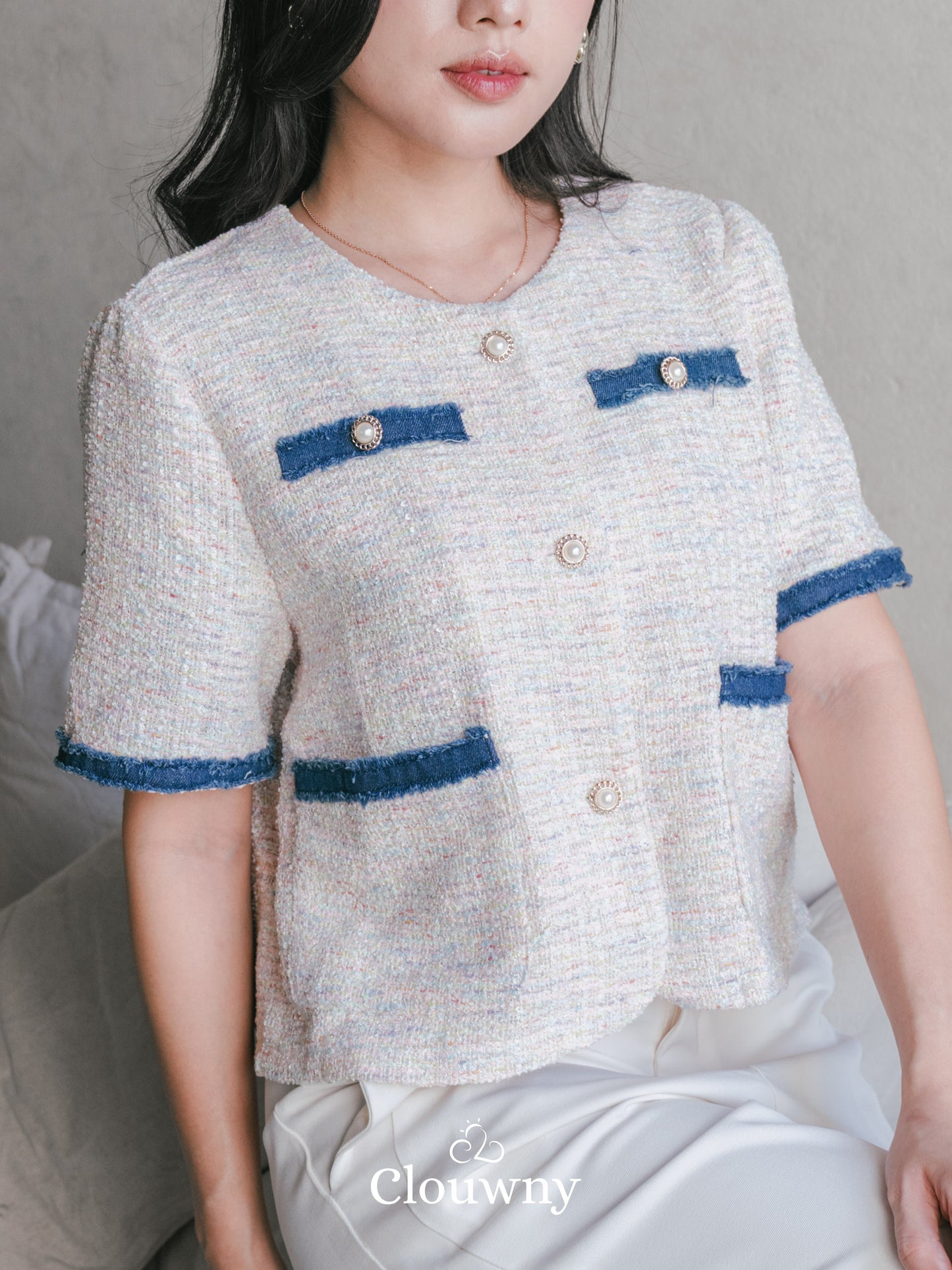 Brusel Tweed Top - Pink