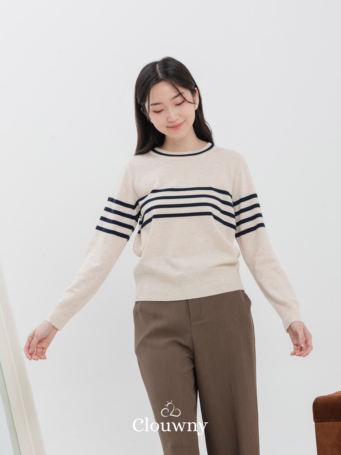 Tanya Stripes Longsleeve - Cream