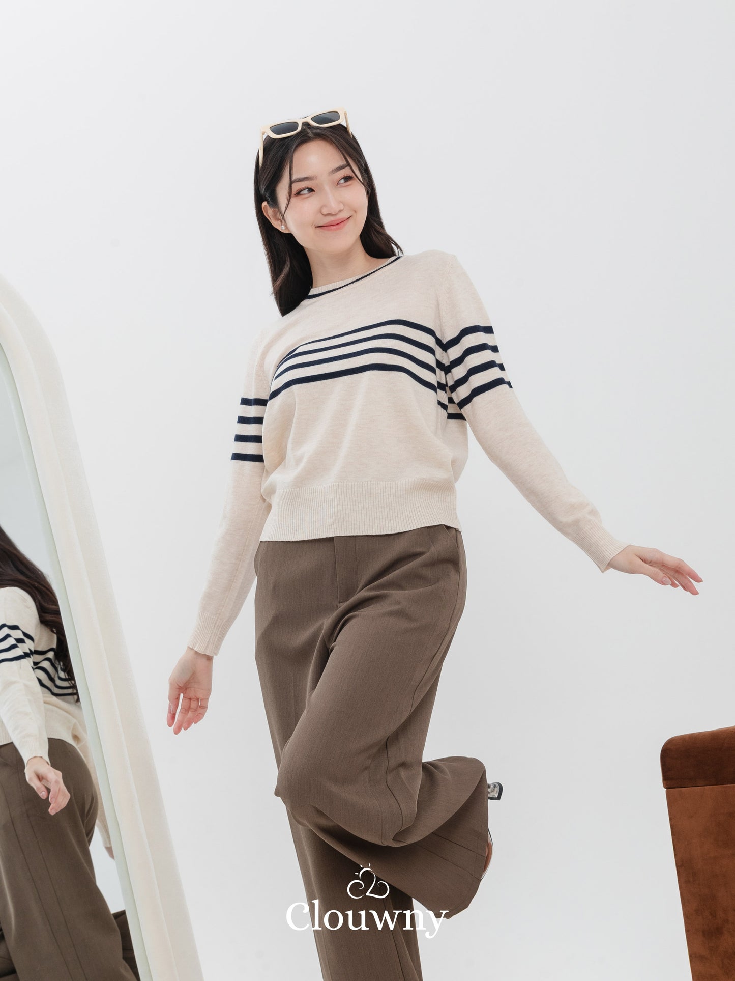 Tanya Stripes Longsleeve - Cream