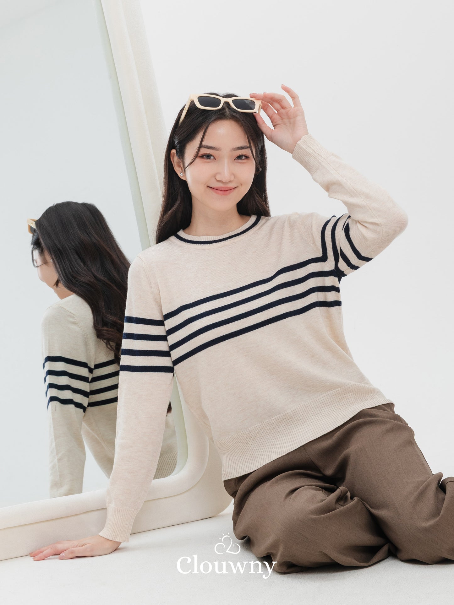 Tanya Stripes Longsleeve - Cream