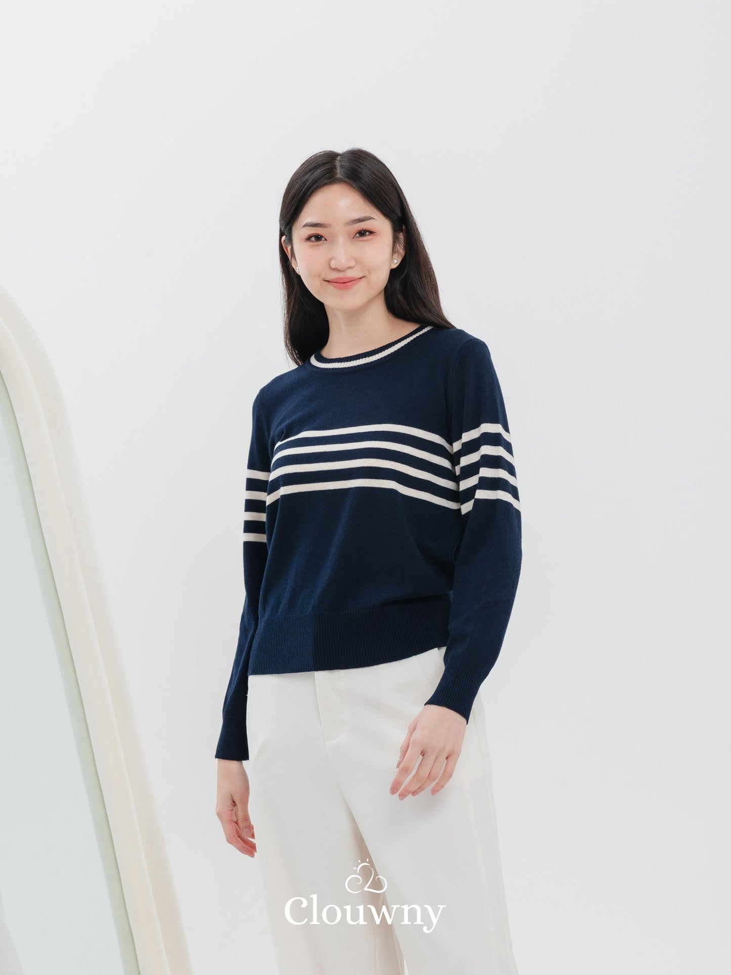Tanya Stripes Longsleeve - Navy