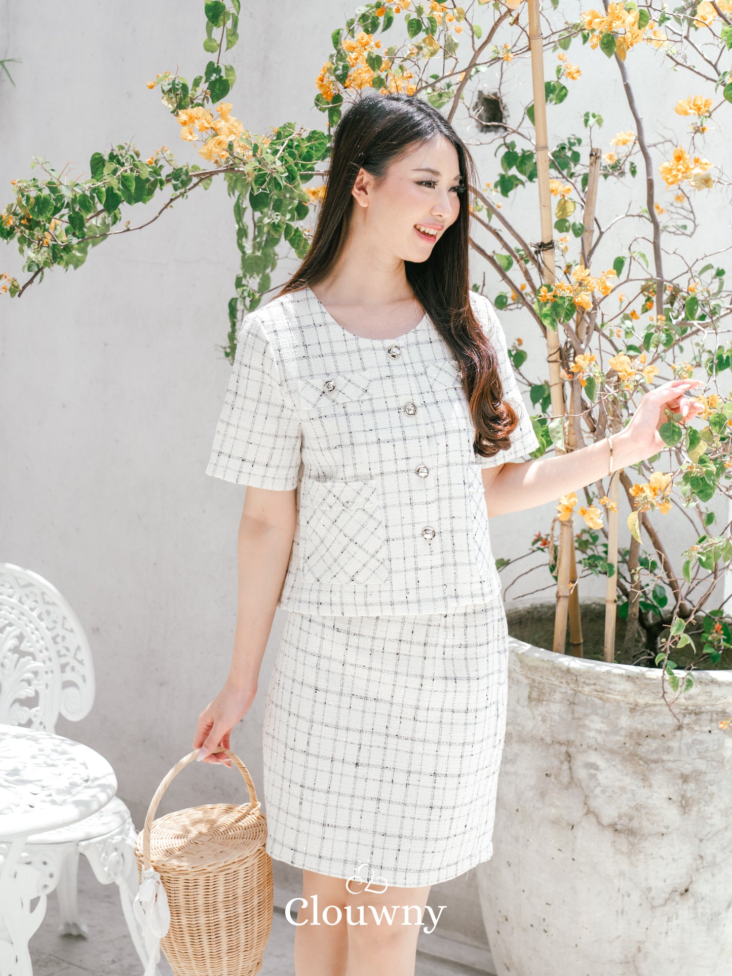 Daphne Tweed Set - White