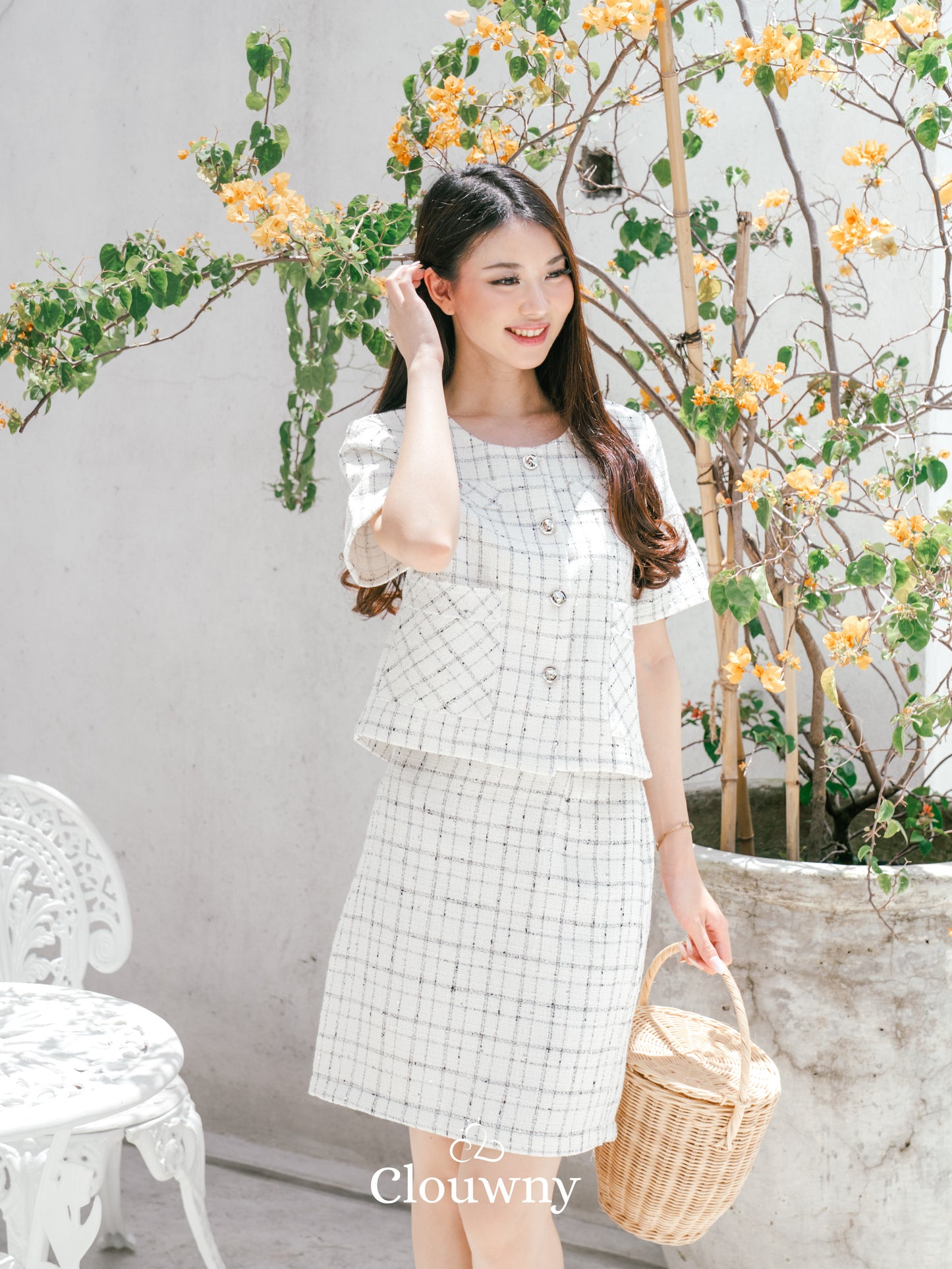 Daphne Tweed Set - White