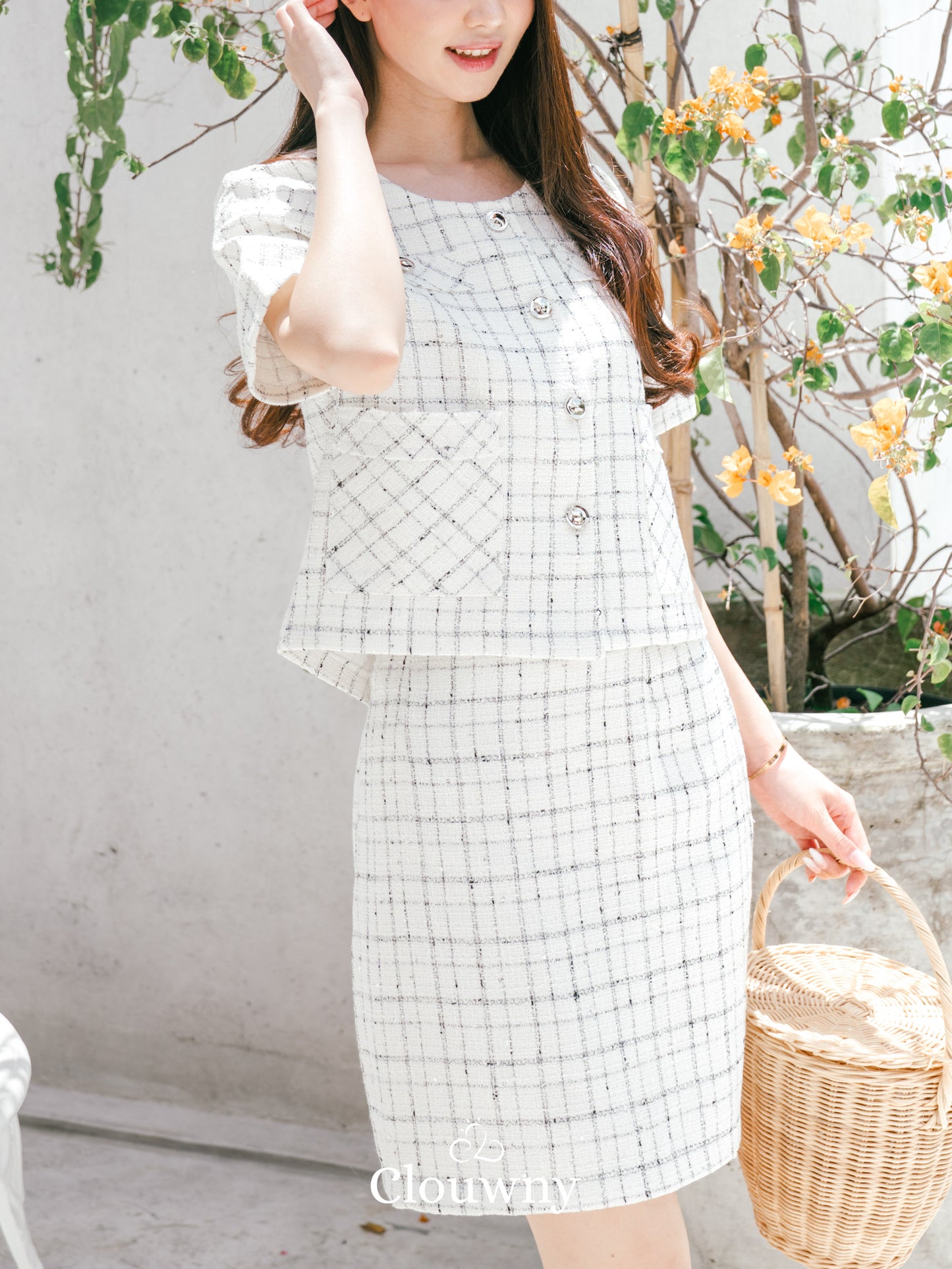 Daphne Tweed Set - White