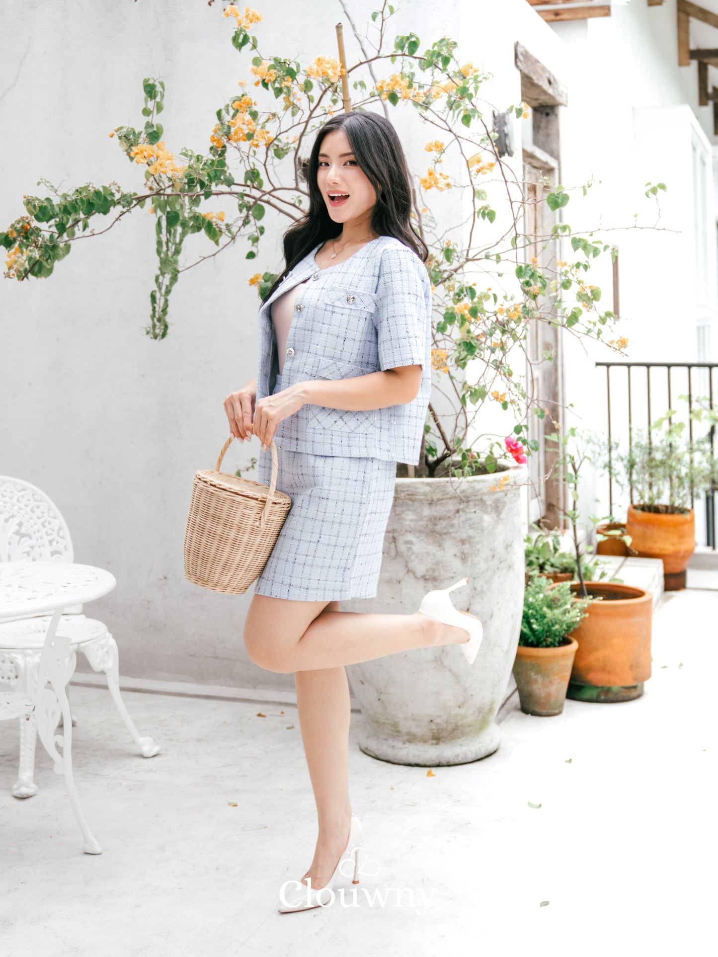 Daphne Tweed Set - Blue