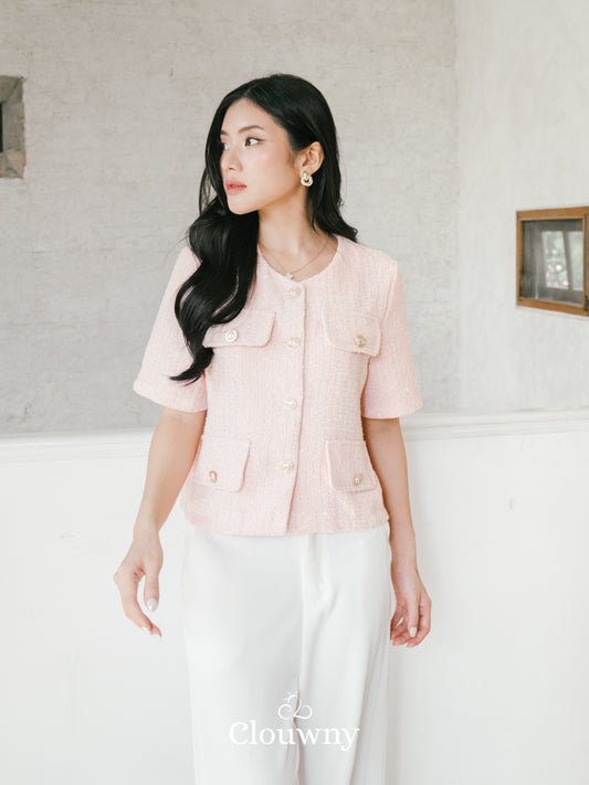 Berlin Tweed Top - Pink