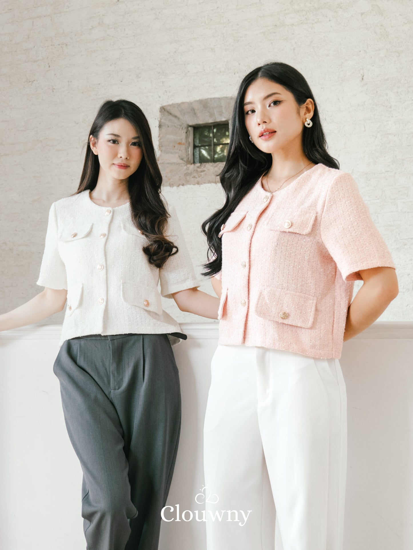 Berlin Tweed Top - Pink