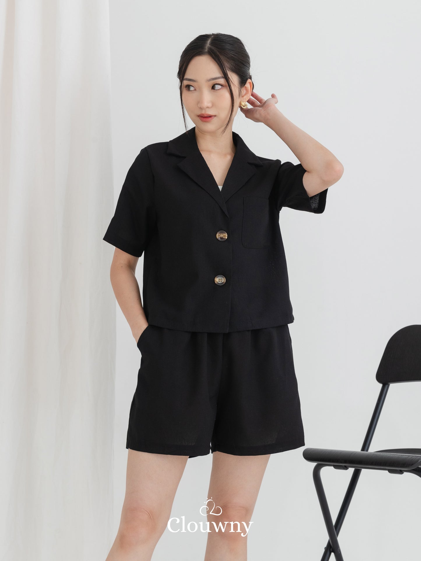 Harper Linen Set - Black