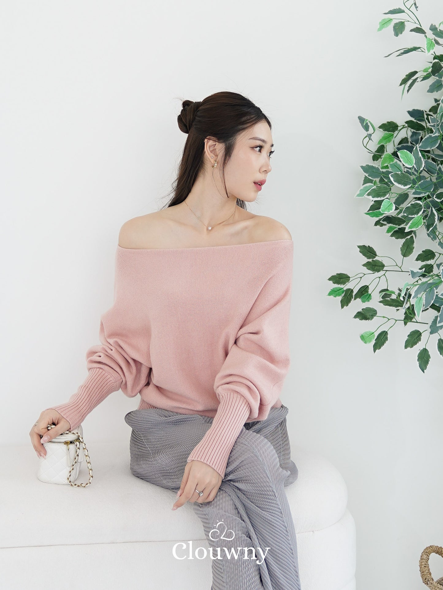 Val Shoulder Knit Top - Pink