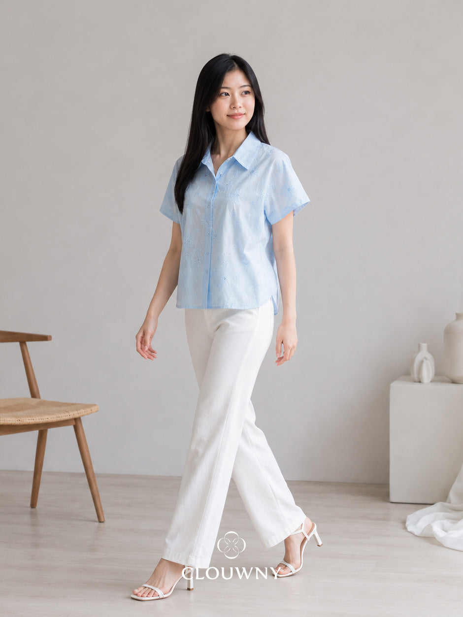 Date Lace Shirt - Blue