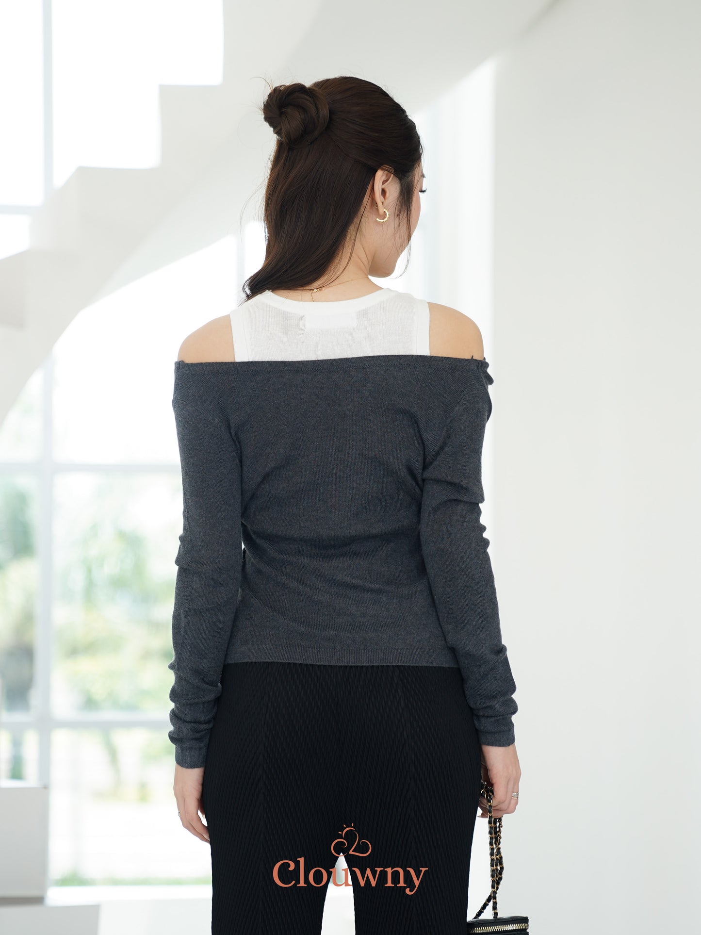 Manor Sabrina Knit Top - Grey