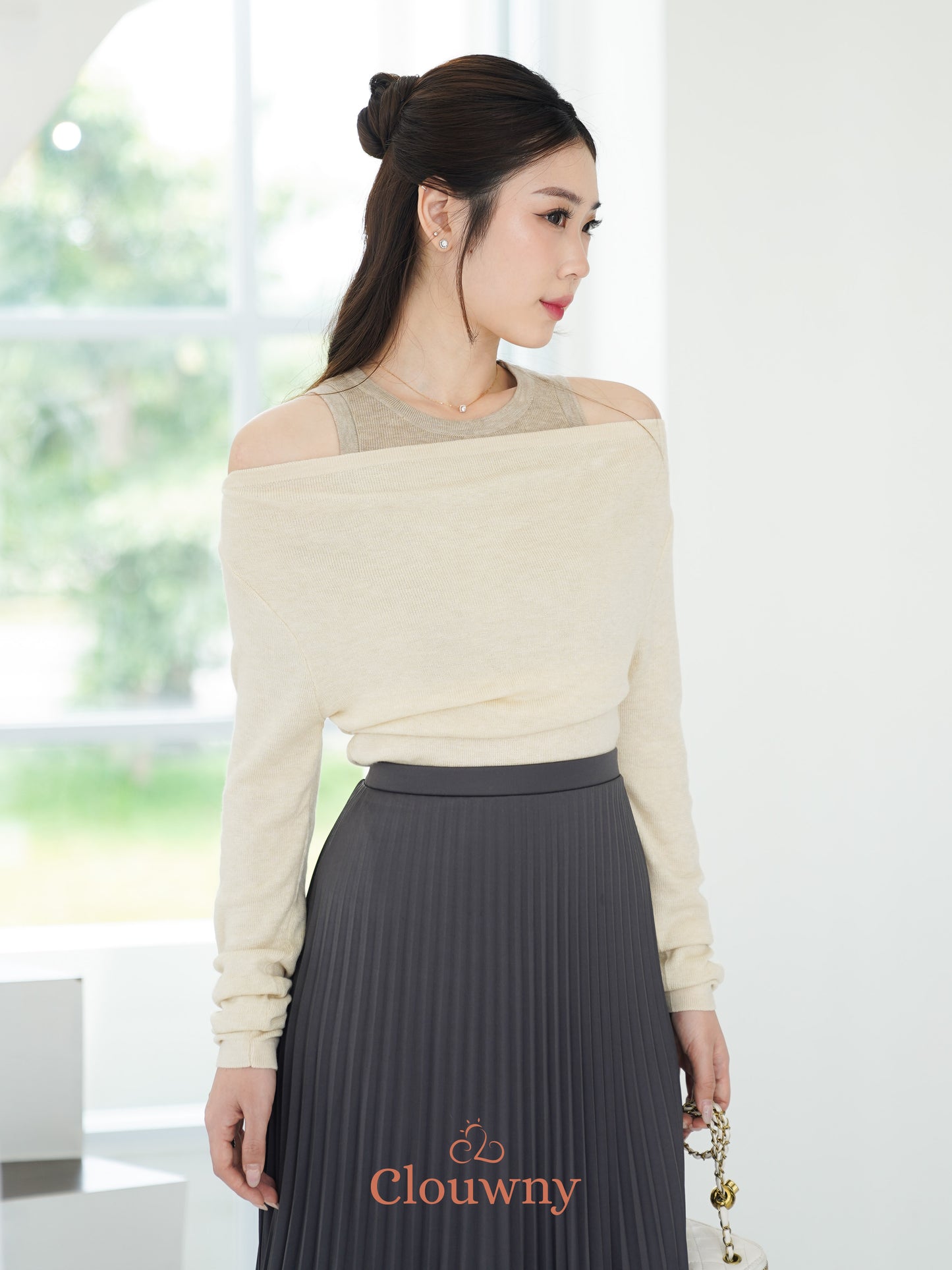 Manor Sabrina Knit Top - Khaki