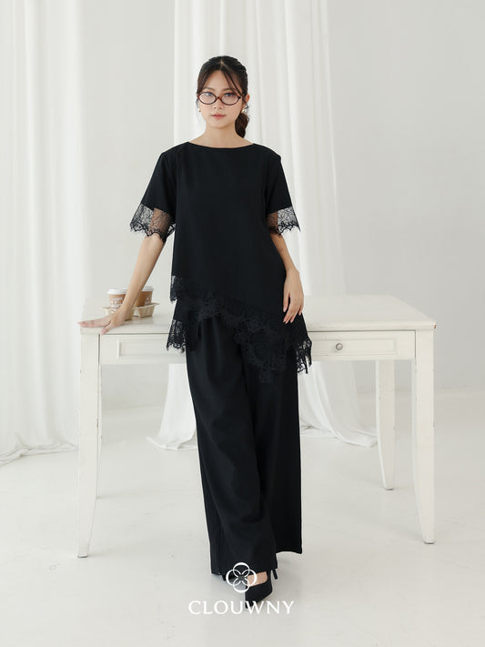 Cloudy Lace Top - Black