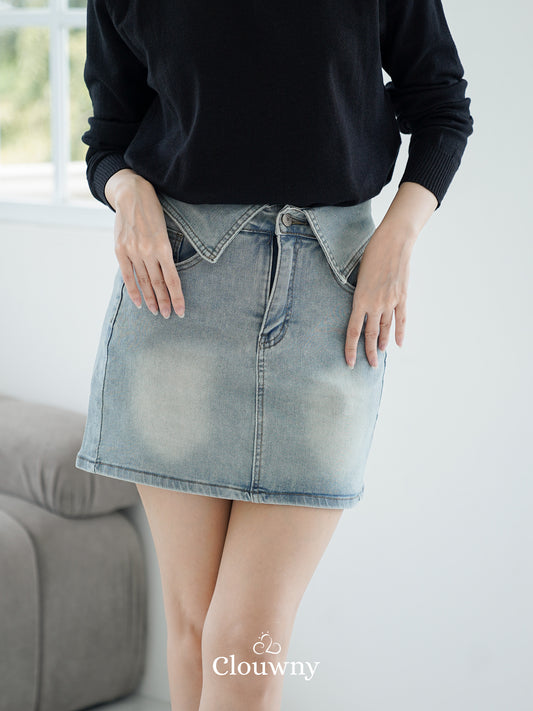 Rin Flip Waist Skort - Light Blue