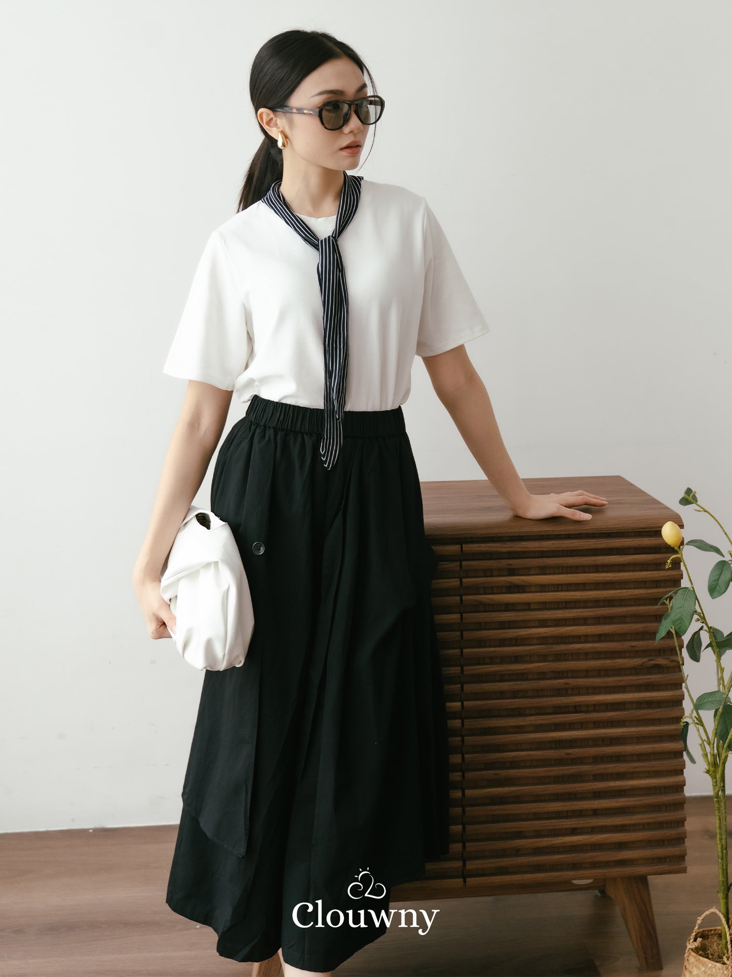 Avena Double Layer Pants - Black