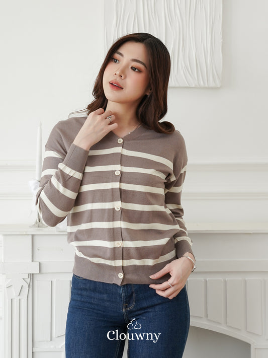 Verena Button Knit Top - Beige