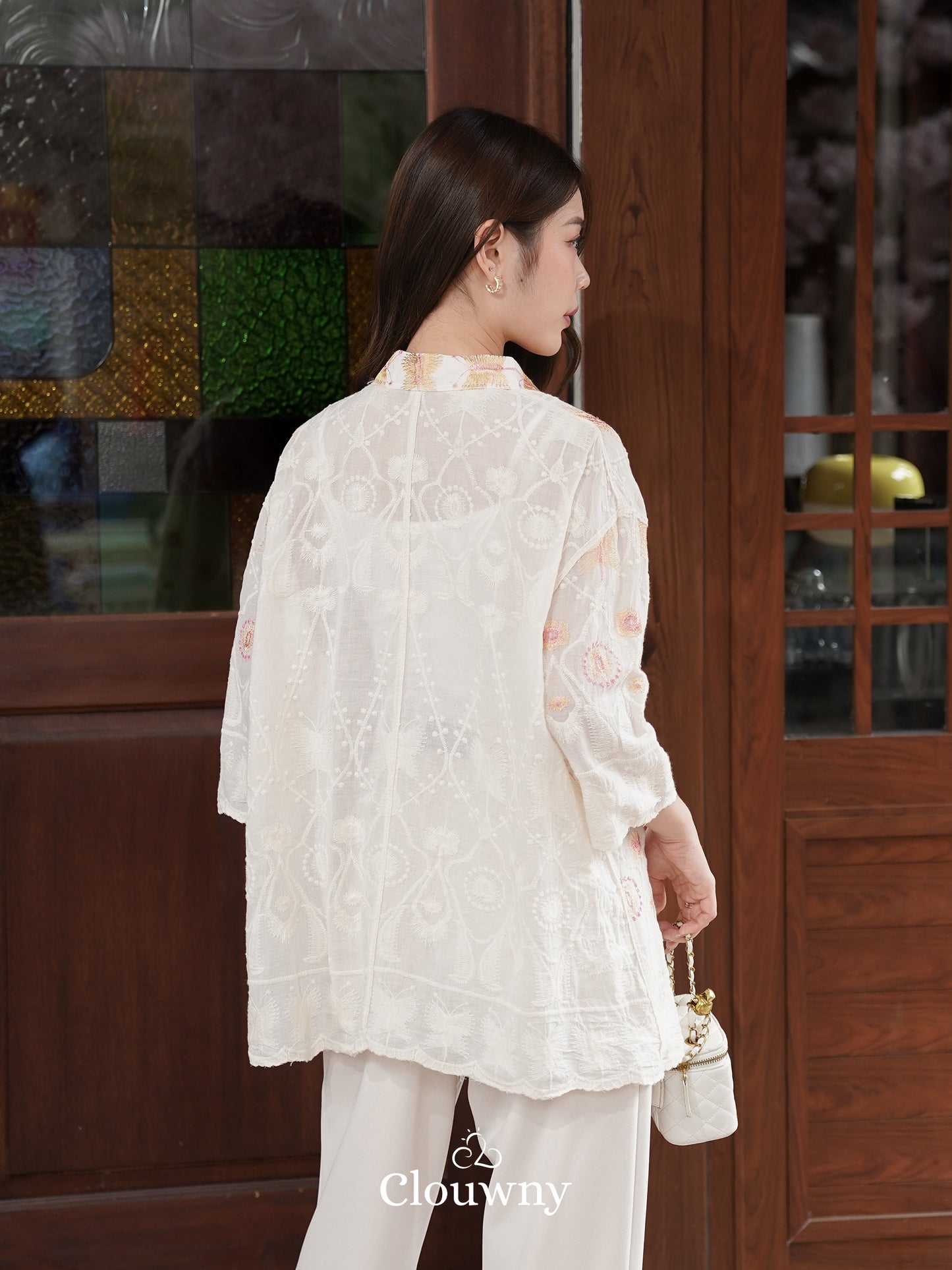 Hanni Embroidery Shirt - Cream