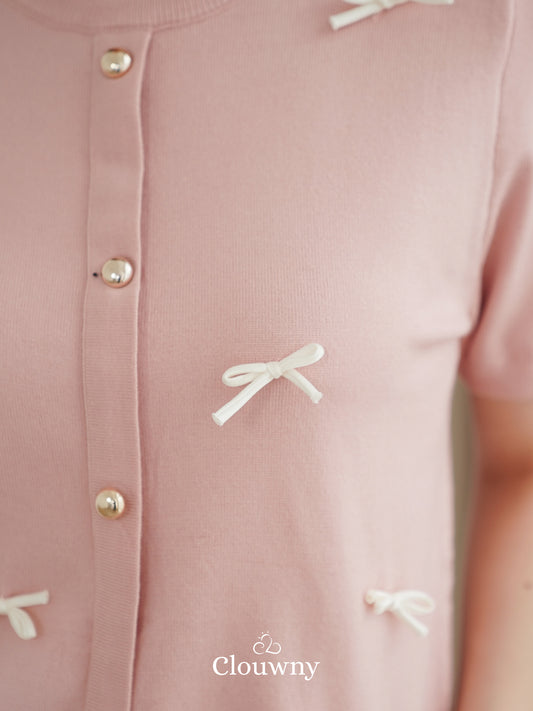 Ferlina Bow Knit Top - Pink