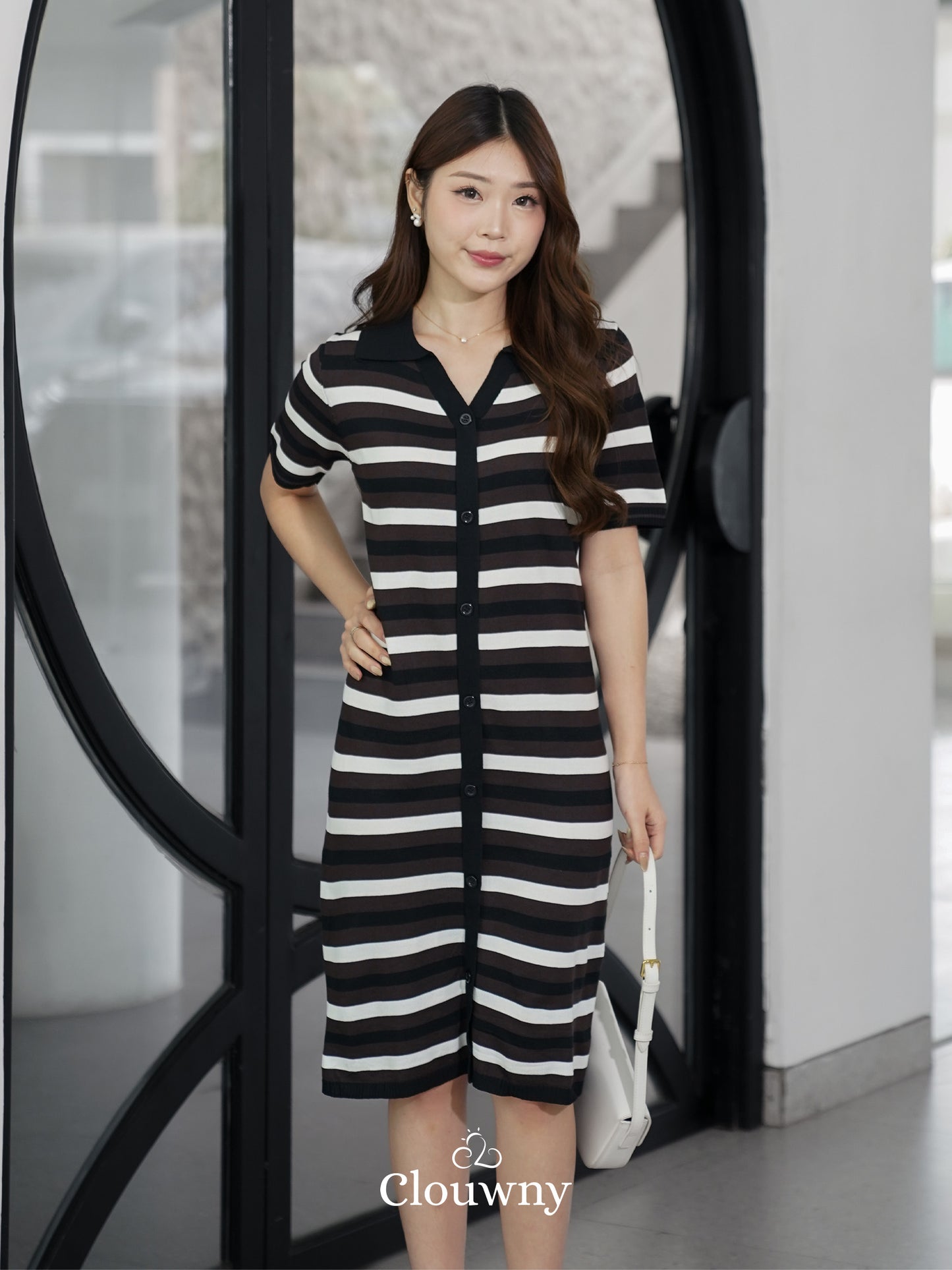 Butter Stripes Dress - Coffee