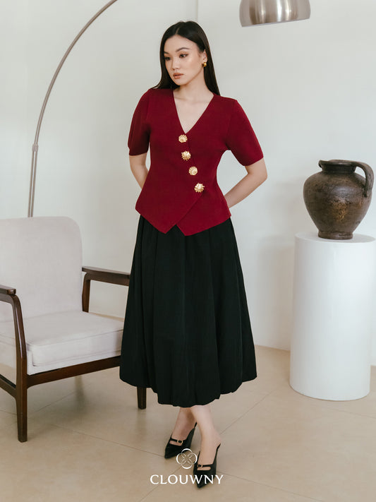 Elowen Ballon Skirt - Black