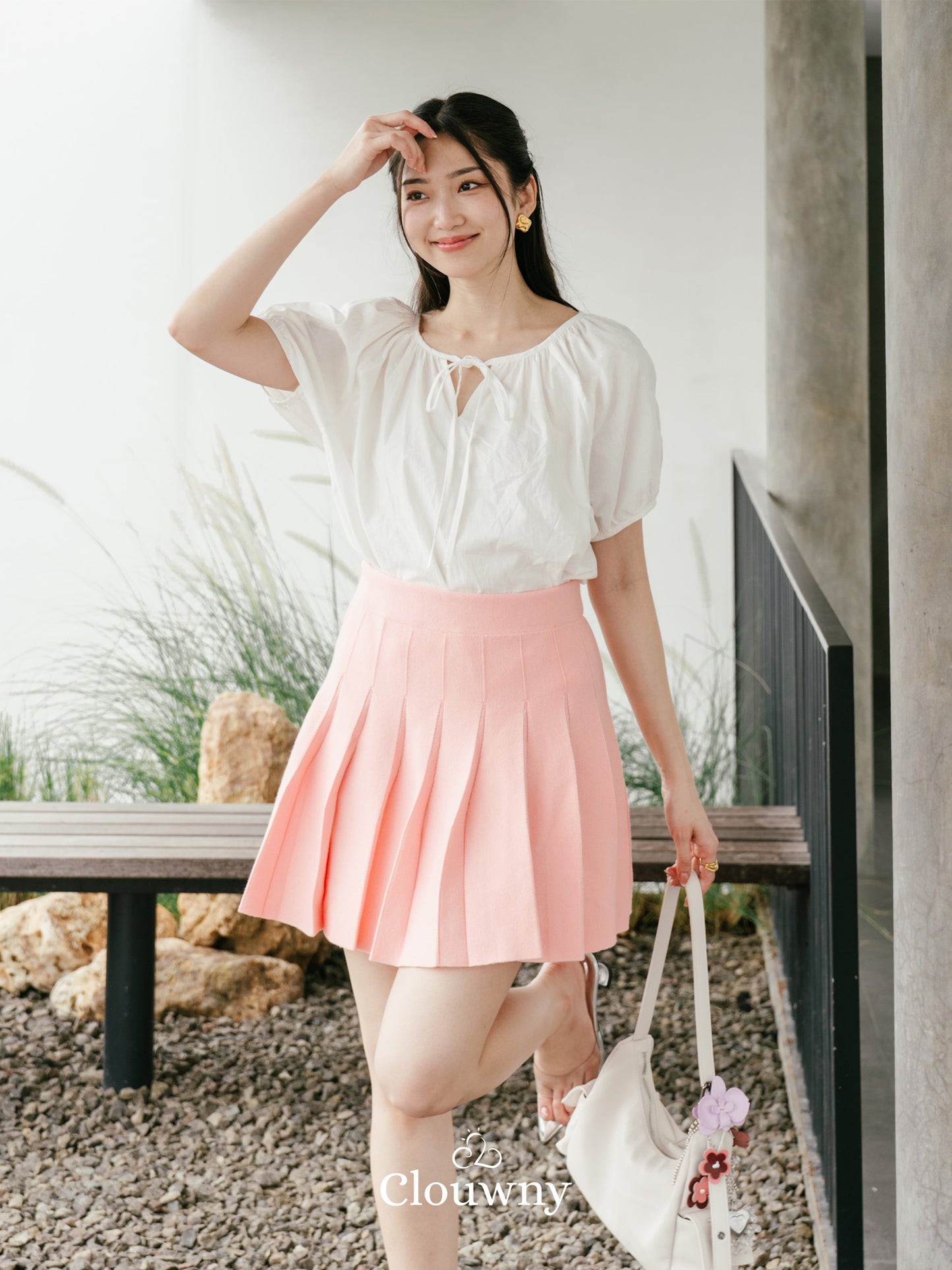 Imo Bow Cotton Blouse - White
