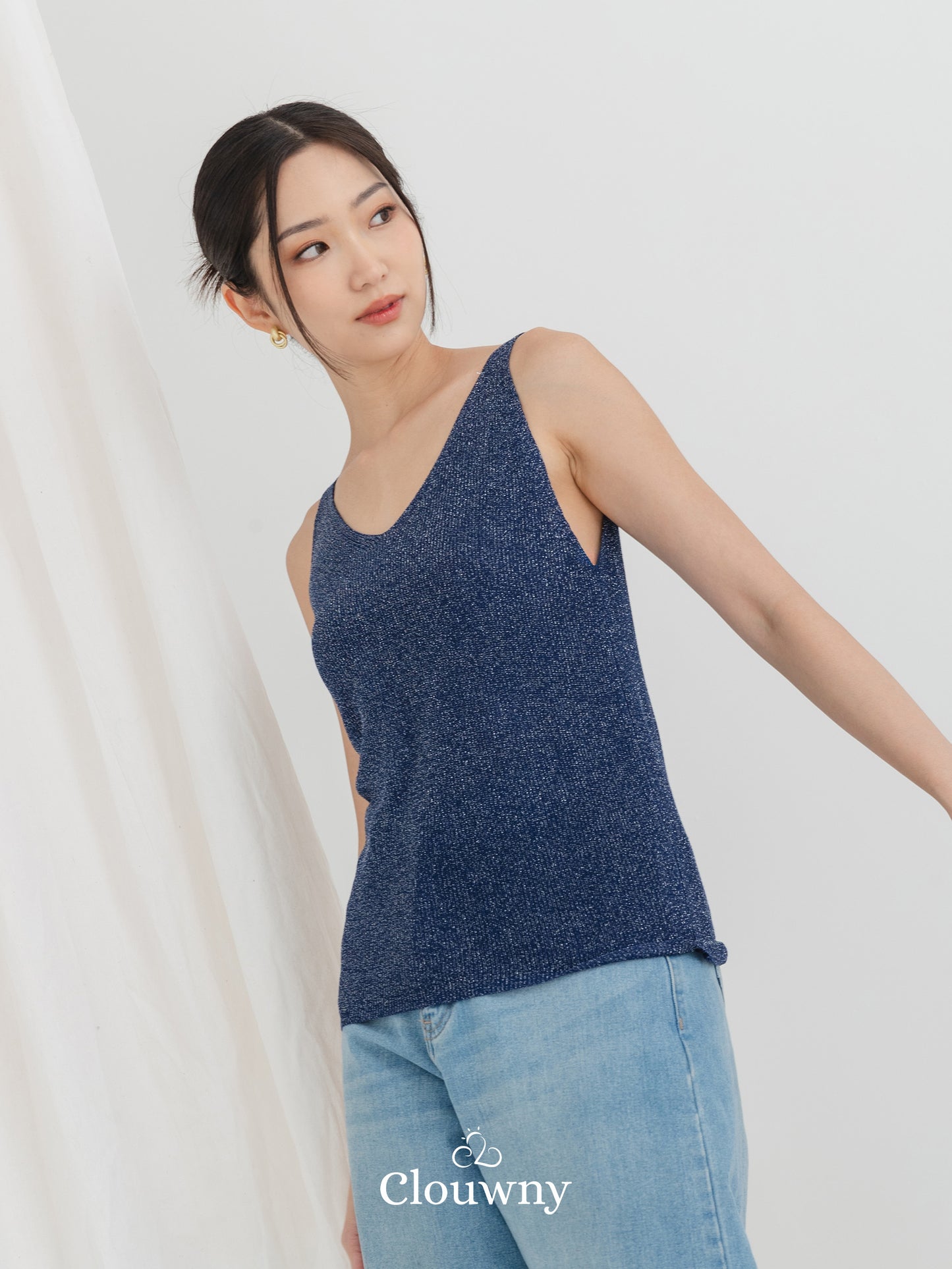 Glitter Tanktop - Navy
