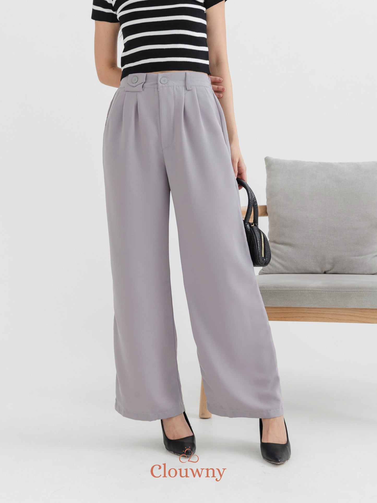 Karea Mini Pocket Pants - Light Grey