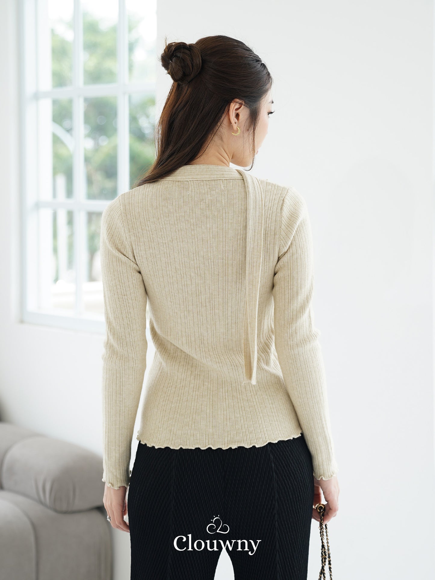 Marley Flower Knit Top - Khaki