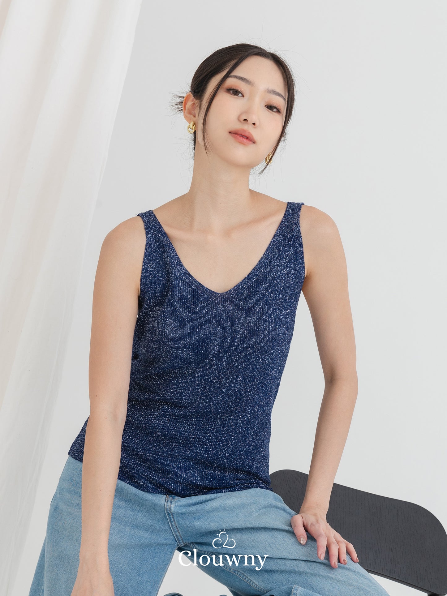 Glitter Tanktop - Navy