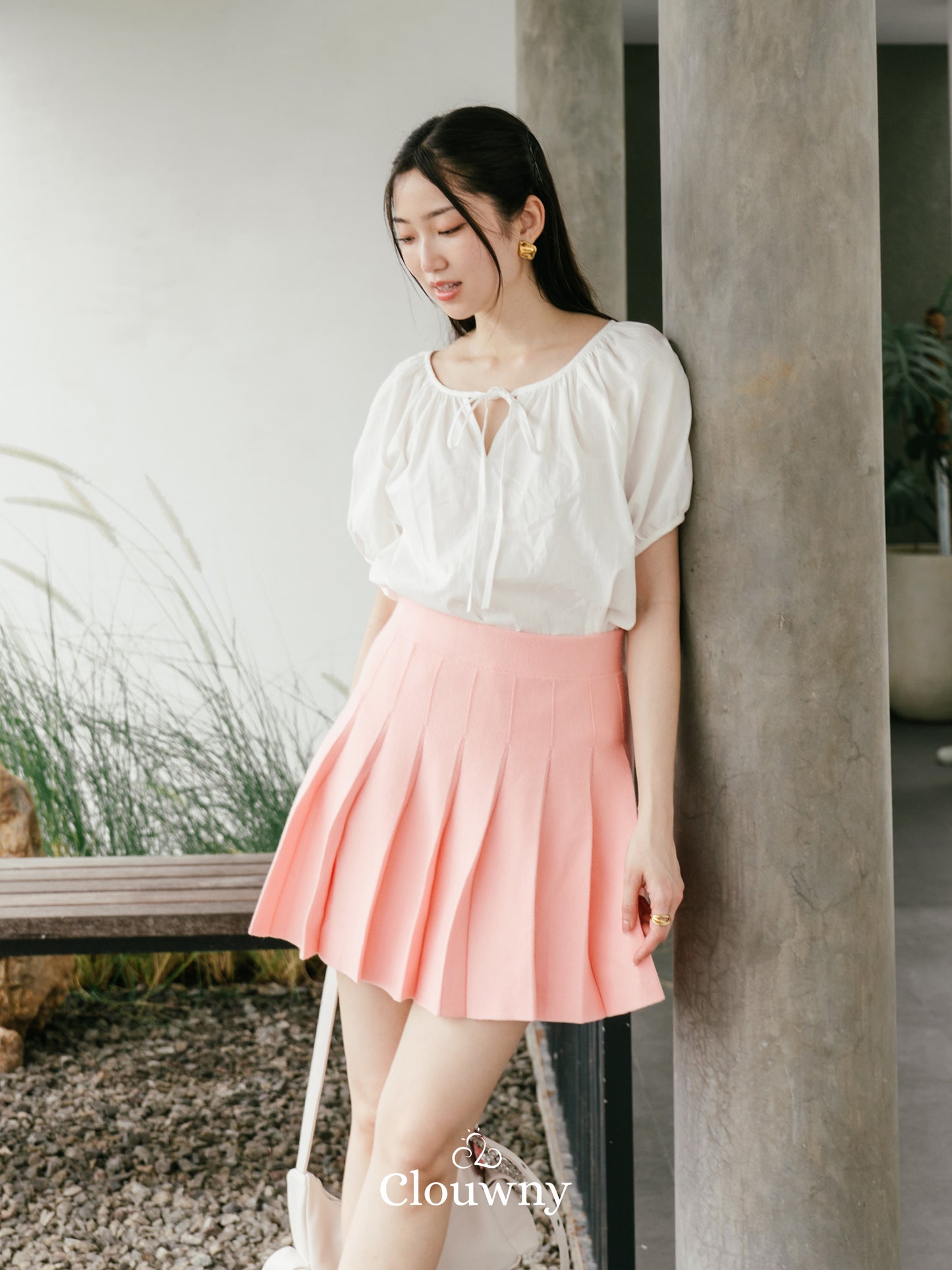 Imo Bow Cotton Blouse - White