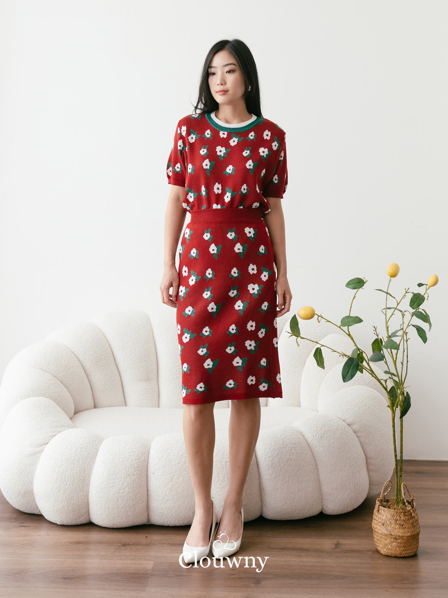 Sakura Knit Set - Maroon