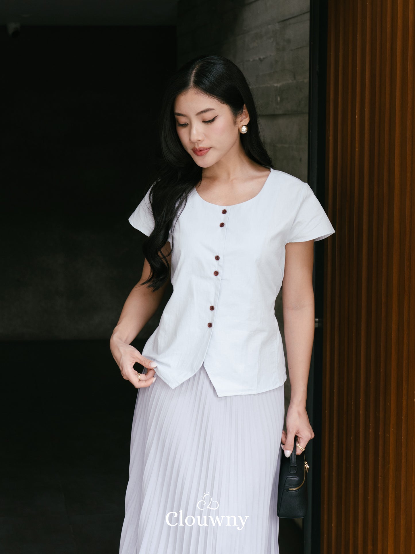 Abey Button Blouse - Mint