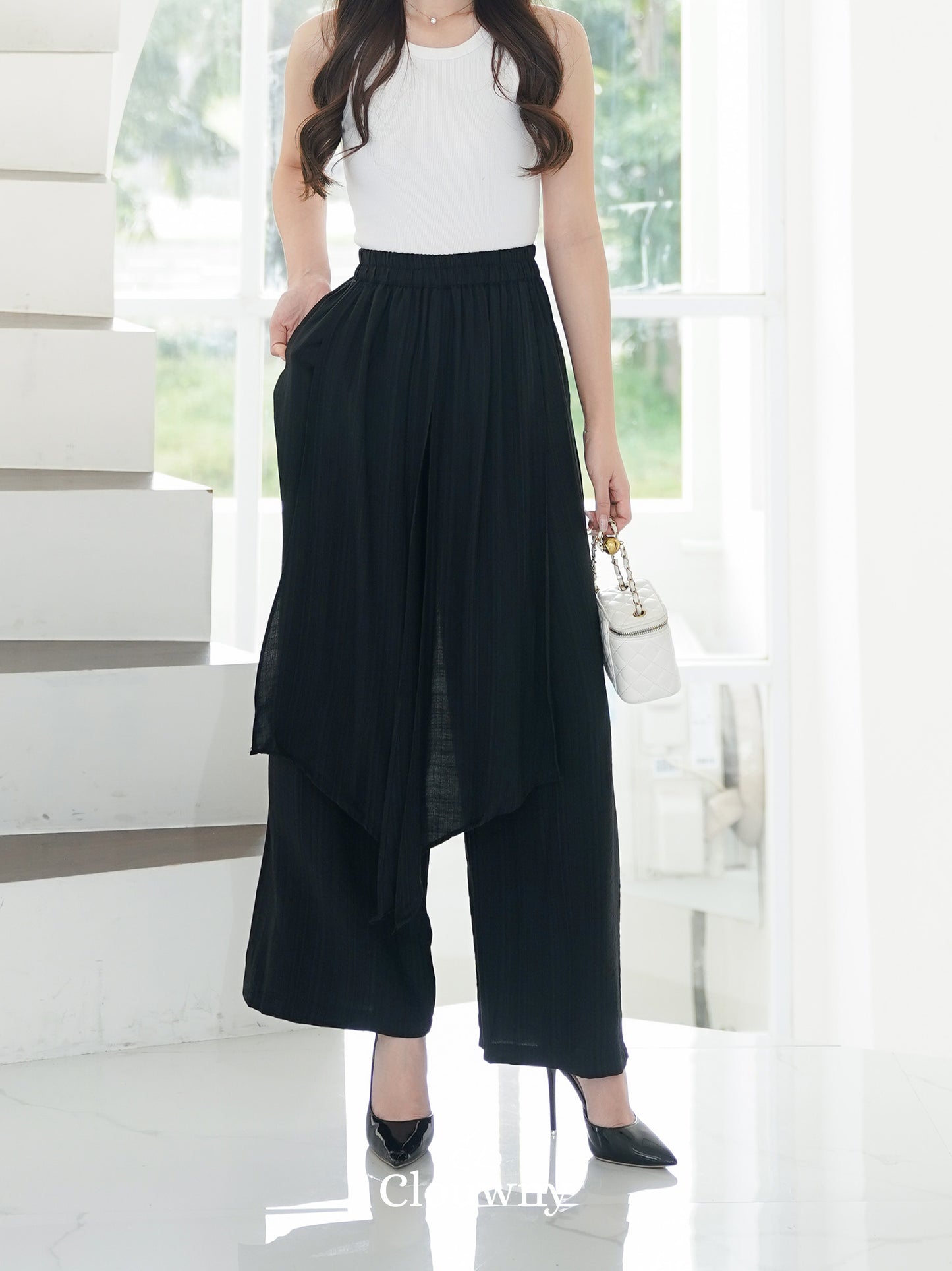 Mia Layer Cullotes - Black
