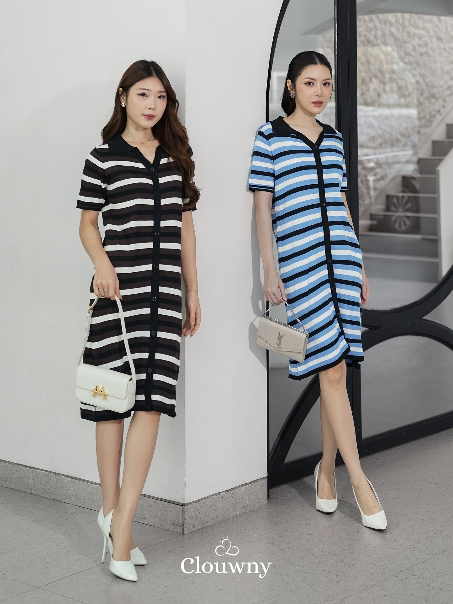 Butter Stripes Dress - Coffee