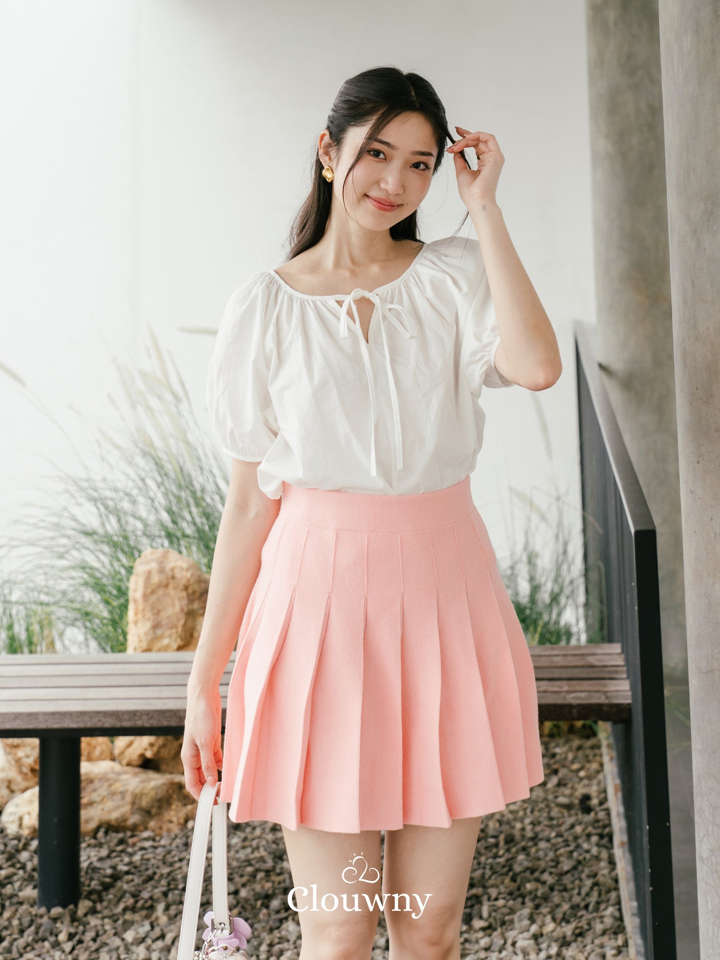 Imo Bow Cotton Blouse - White