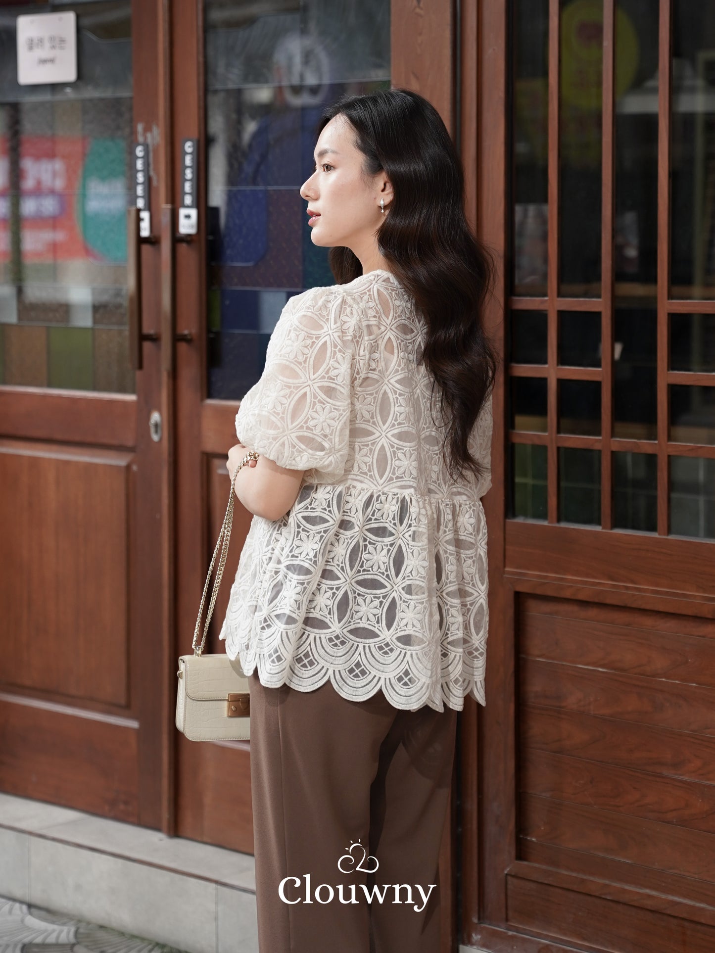 Ayaka Lace Blouse - Cream