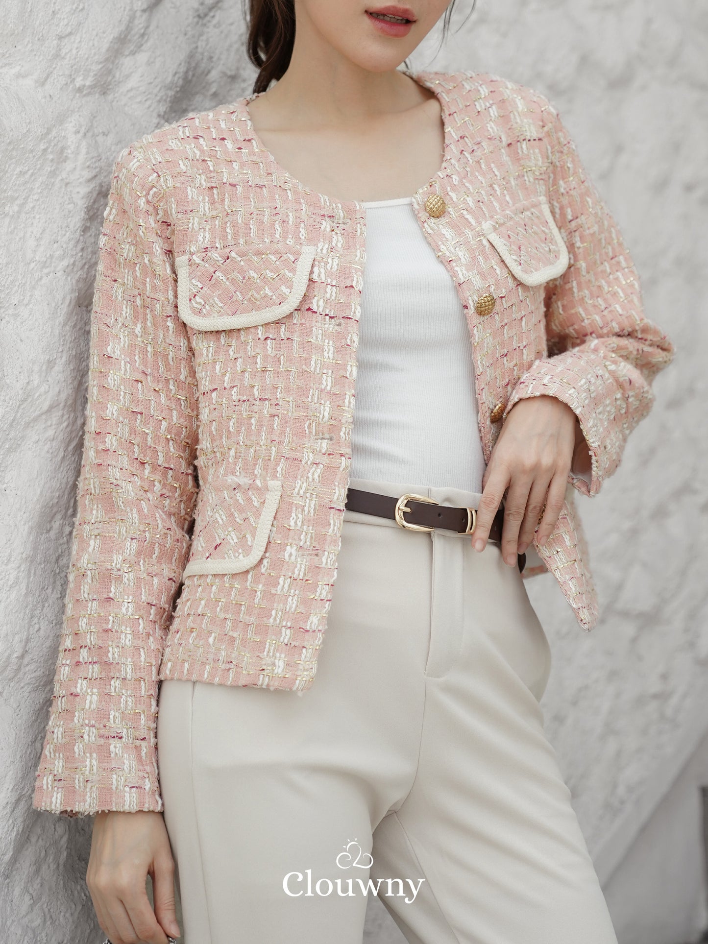 Geya Tweed Blazer - Pink