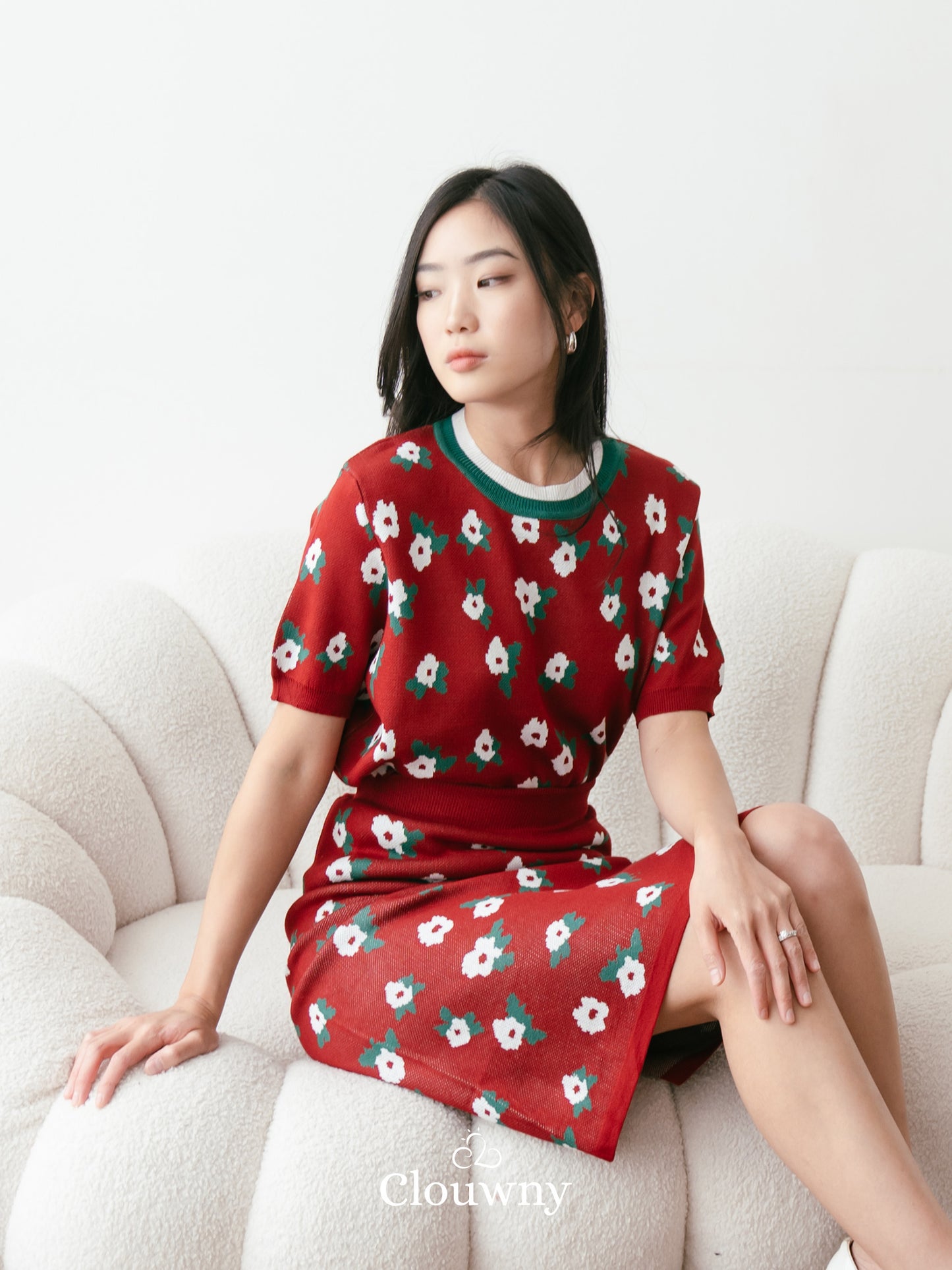 Sakura Knit Set - Maroon