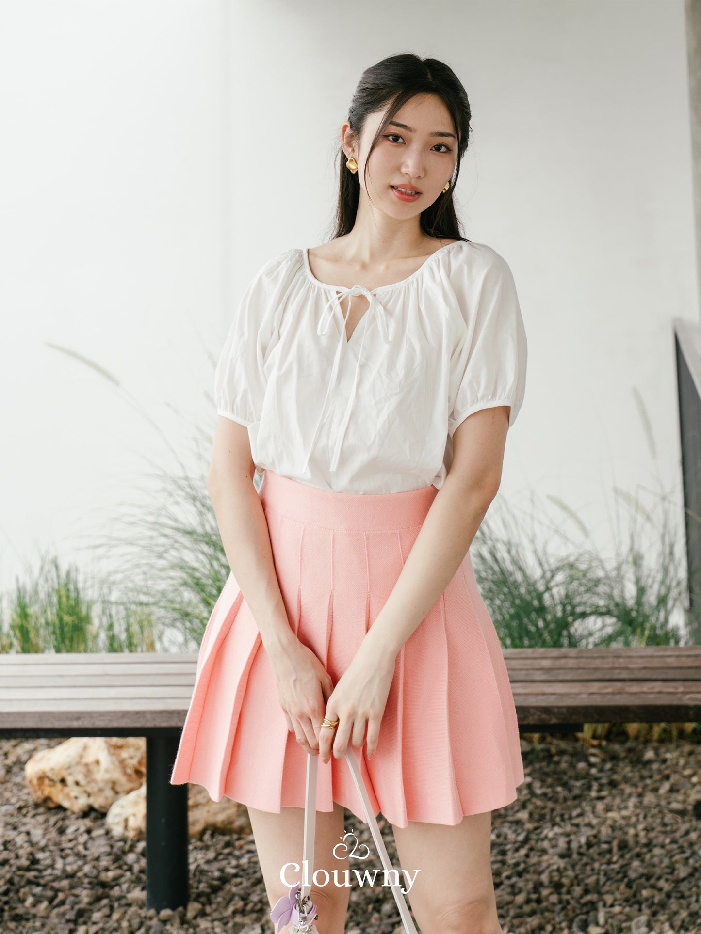 Imo Bow Cotton Blouse - White