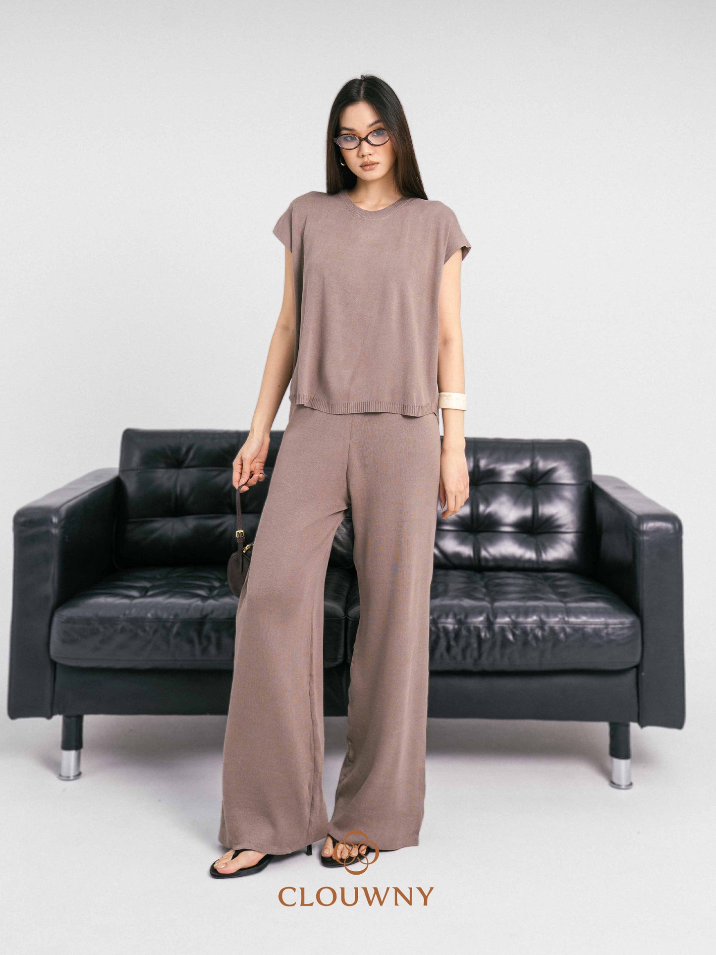 Goldie Round Knit Set - Beige